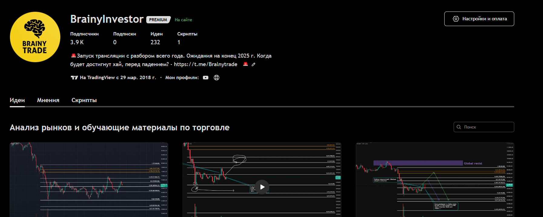Аккаунт Tradingview